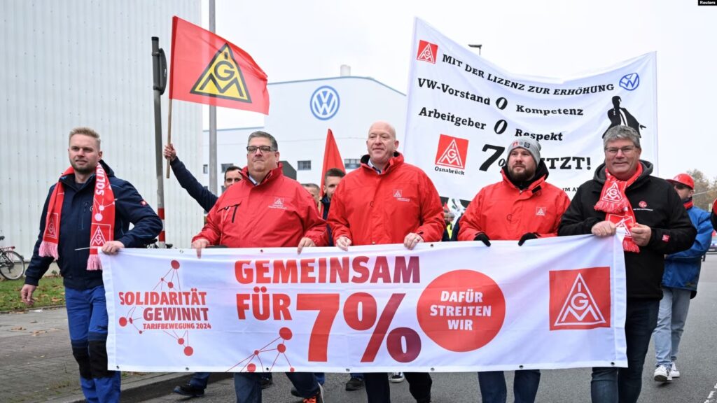 Quase 100 mil trabalhadores da Volkswagen aderiram à greve na Alemanha