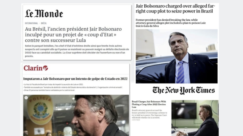 Imprensa internacional destaca gravidade da denúncia contra Bolsonaro
