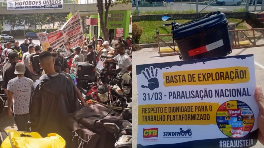 Entregadores iniciam breque dos apps e cruzam os braços por mais respeito e dignidade