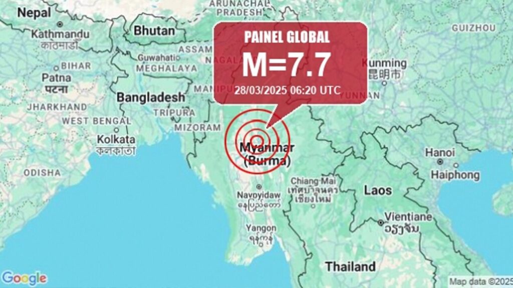 Terremoto atinge Mianmar e Tailândia nesta sexta (28)