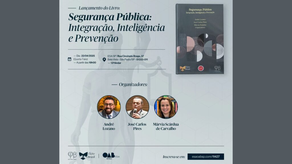 Livro sobre integração, inteligência e prevenção  será lançado dia 23