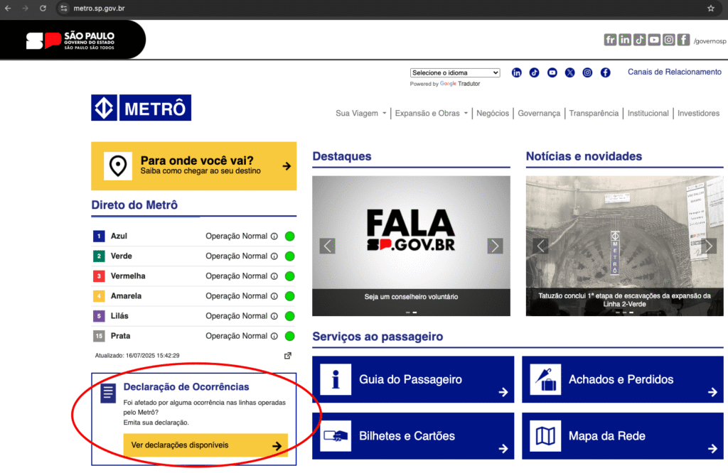 Metrô ou CPTM de SP apresentou falha? Pegue atestado para o atraso