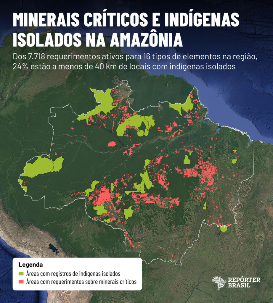 Minerais críticos ‘cercam’ 45 povos indígenas isolados na Amazônia