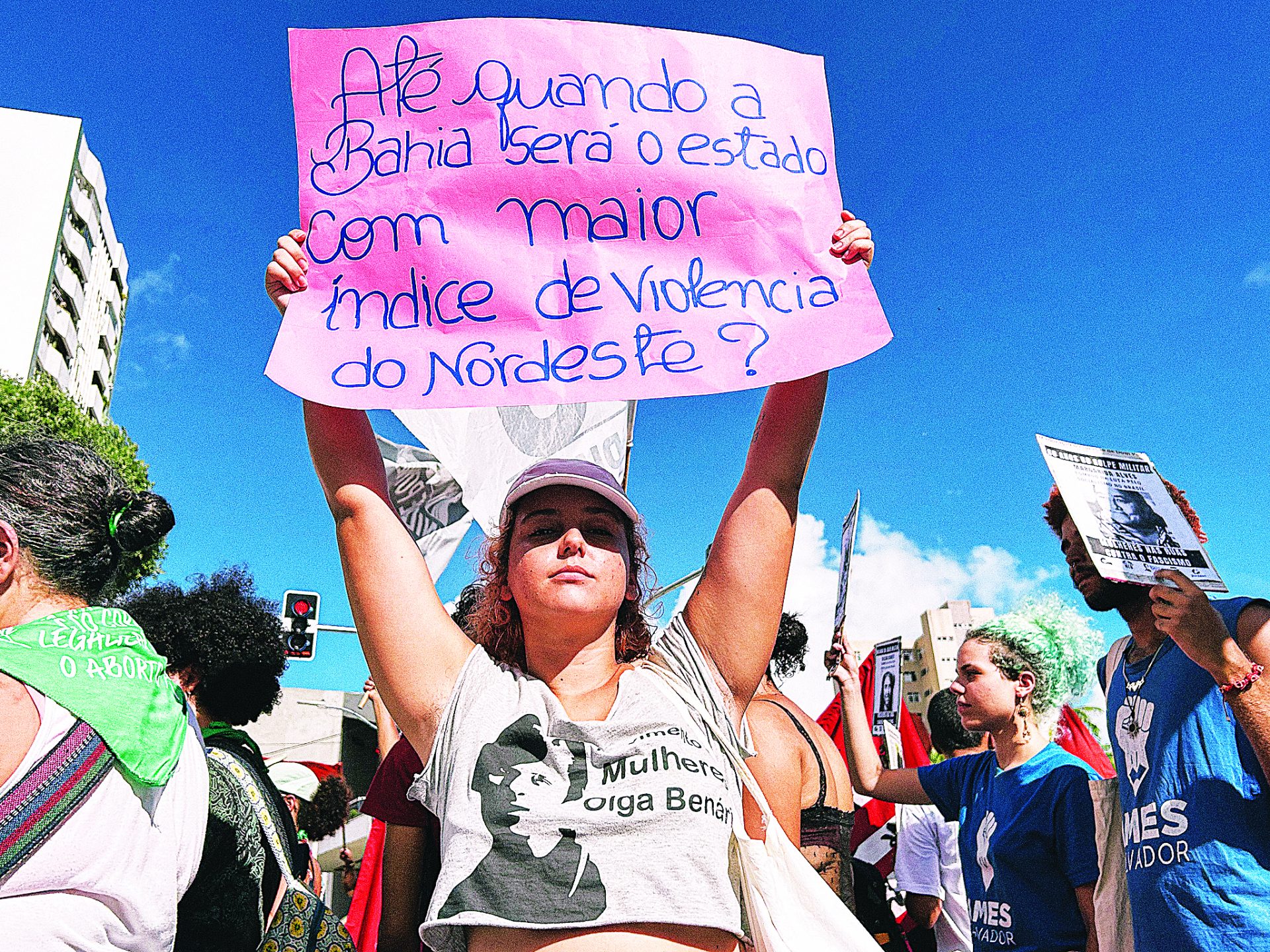 AGOSTO LILÁS. Ato em Salvador contra a violência às mulheres. Foto: Isabella Tanajura (JAV/BA)