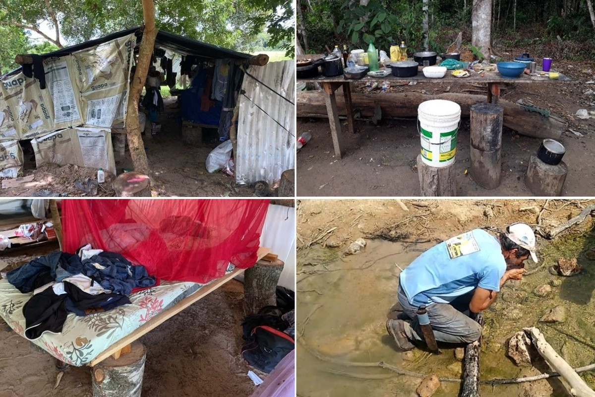 Na maioria dos casos investigados pela Repórter Brasil, vítimas de trabalho escravo dormiam em barracas de lona no meio da mata e não tinham acesso à água potável (Foto: MTE)