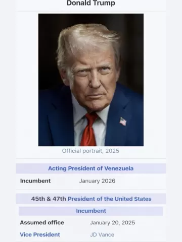 Trump publica imagem manipulada como ‘presidente interino da Venezuela’ Trump publica imagem manipulada como ‘presidente interino da Venezuela’