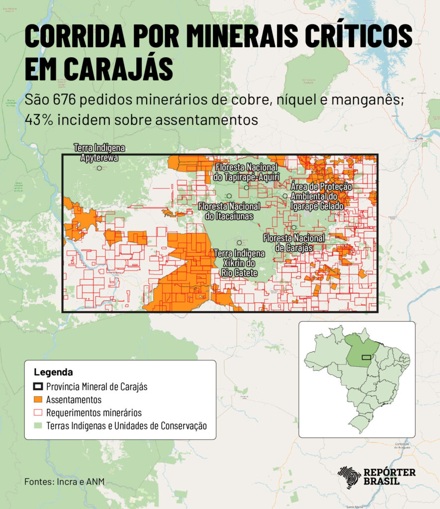 Corrida por minerais críticos avança em Carajás e pressiona áreas de reforma agrária