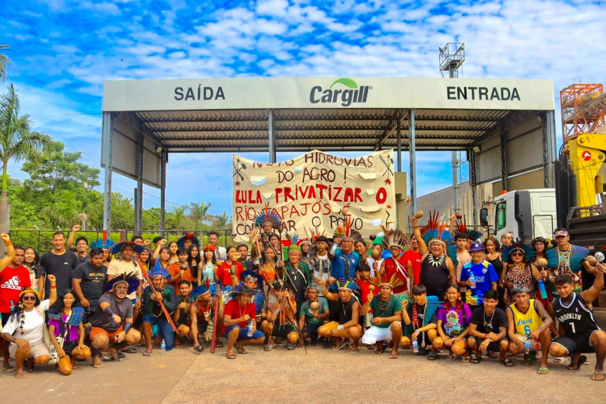 O protesto indígena também bloqueou a BR-163 e o aeroporto de Santarém, no oeste do Pará (Foto: Divulgação/Comunicação do Cita)