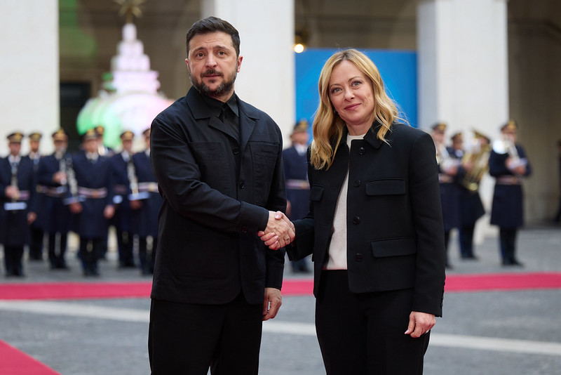 Meloni recebeu Zelensky no Palácio Chigi nesta quarta <br / > flickr