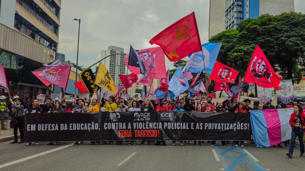 30 mil pessoas ocupam às ruas da capital paulista para denunciar os crimes de Tarcisio (Foto: Estefani Casarim, Jornal A Verdade)