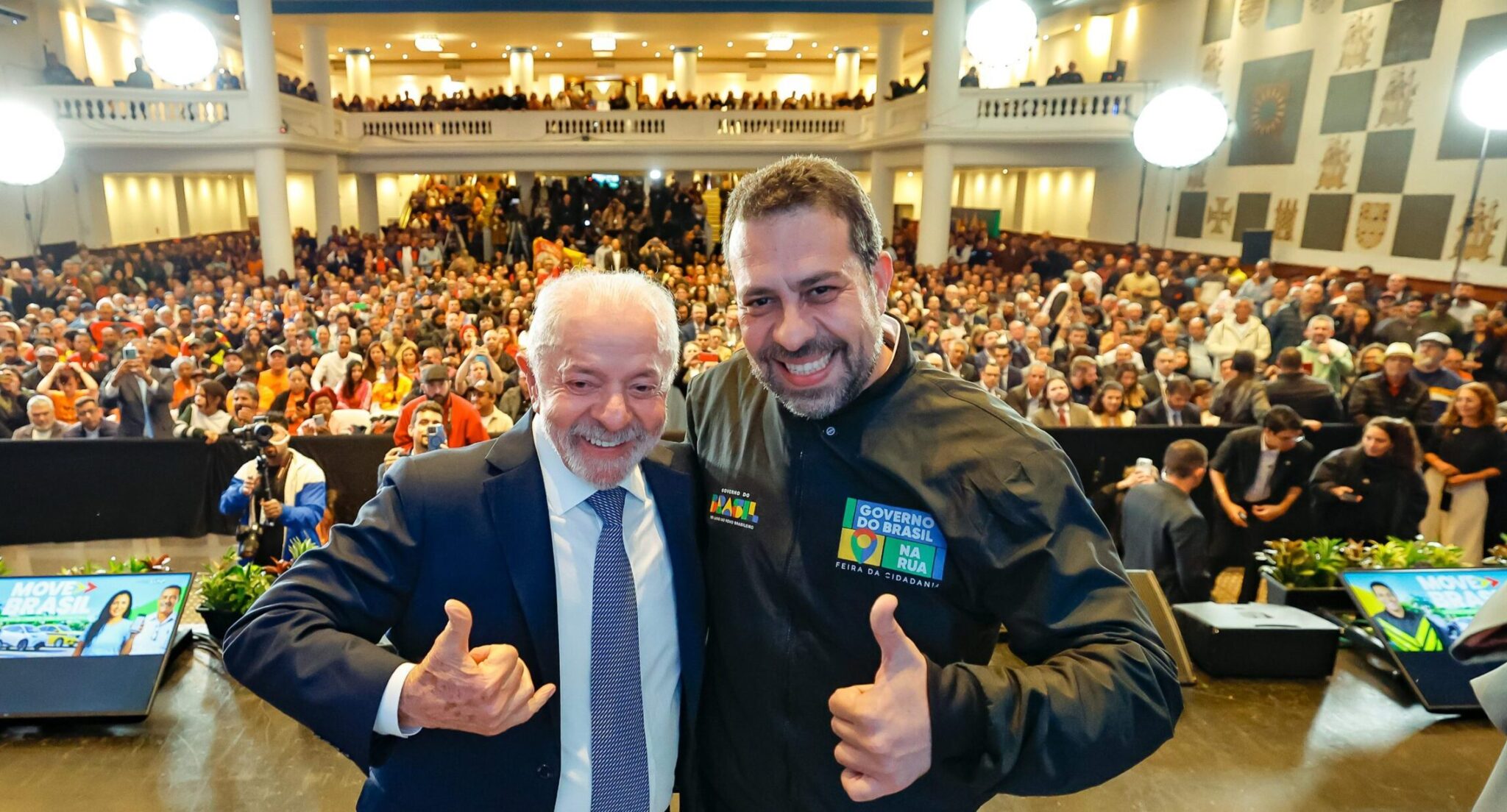 Move Brasil: motoristas de aplicativo e taxistas podem solicitar análise de crédito para renovação de frota 2 boulos-nos-vamos-criar-100-pontos-de-apoio-para-trabalhadores-de-aplicativo-19-05-2026-presidente-da-republica-luiz-inacio-lula-da-silva-durante-cerimonia-alusiva-ao-lancamento-do-move-aplicativos-linha-de-credito-para-motoristas-de-aplicativo-e-taxistas-na-casa-de-portugal-no-bairro-da-liberdade-sao-paulo-sp-foto-ricardo-stuckert-pr-tvt-news