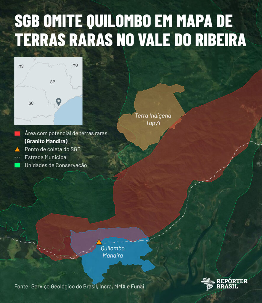 Governo federal publica mapa de terras raras em São Paulo, mas ignora quilombo