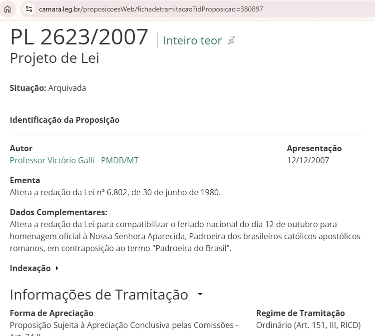 TSE tem 3 a 2 para remoção de posts sobre Nossa Senhora Aparecida 2 nossa-senhora-aparecida-projeto-victorio-galli-projeto-de-lei-padroeira-brasil-tse-eleicoes-post-antonio-tabet-nossa-senhora-aparecida-redes-sociais-x