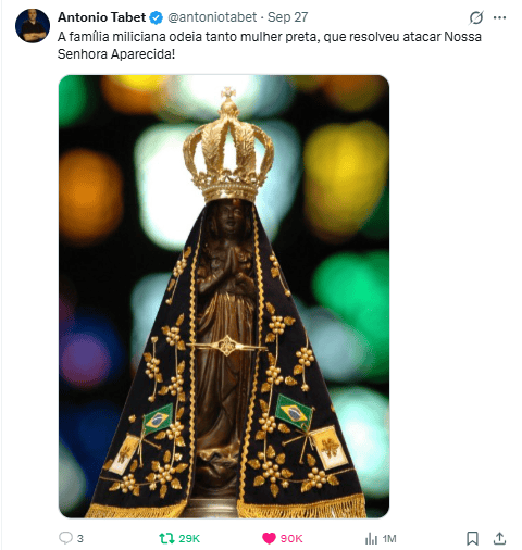 Fux contraria Dino e suspende posts sobre Nossa Senhora Aparecida