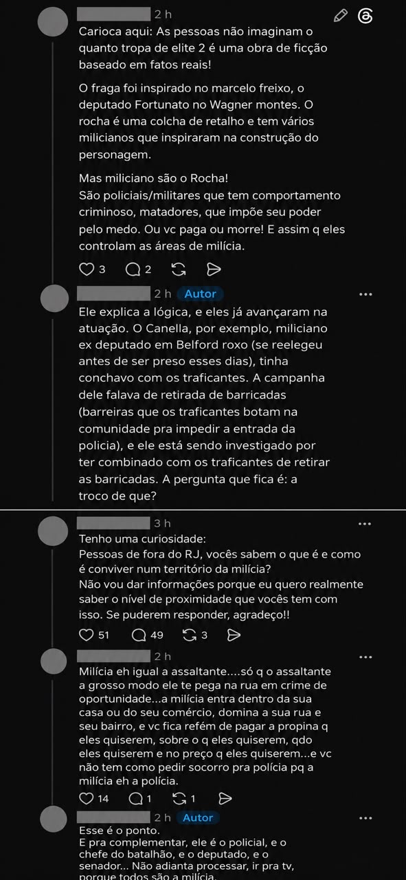 Comentário no Threads. (Foto: Reprodução / Threads)
